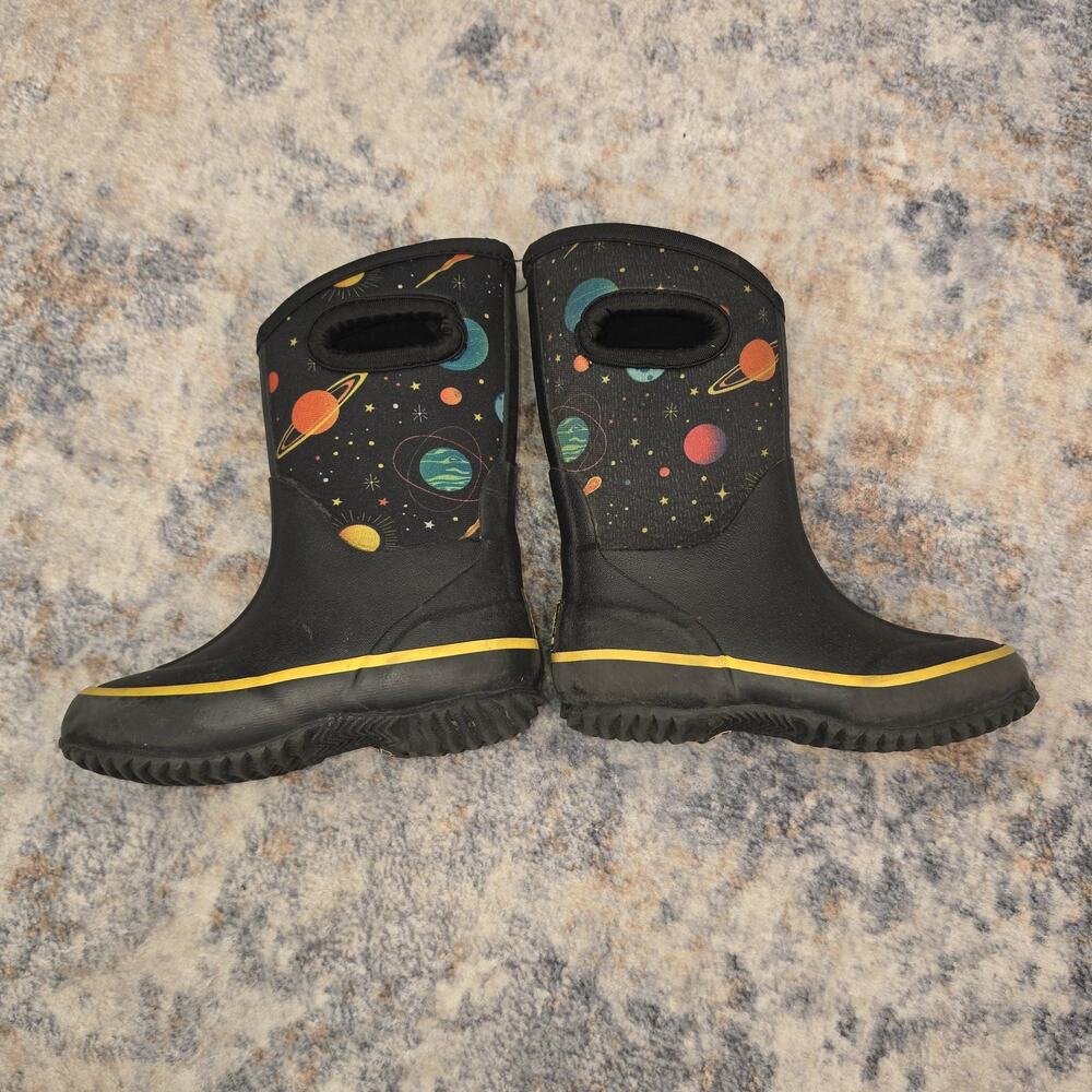 Lone Cone Boots Kids Size 7 Black MudBoot Space Planets Waterproof Winter Snow - Picture 7 of 13